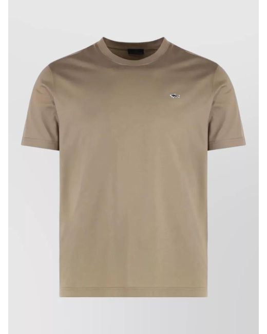 Paul & Shark Natural Cotton Crew Neck T Shirt Short Sleeves for men