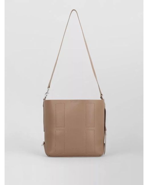 Hogan White Hocket Small Leather Hobo Tote Bag