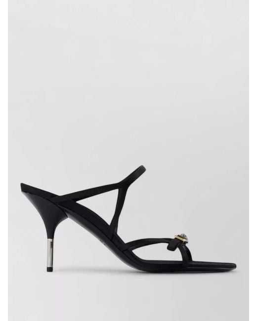 Versace Black Mule T80 Pumps Cotton Strappy Metal
