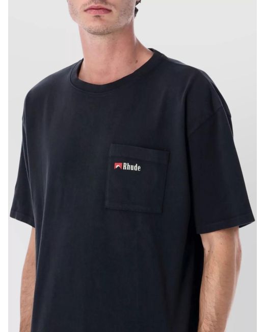 Rhude Blue Cotton Graphic Short-Sleeve T-Shirt for men