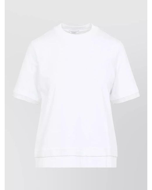 Peserico White Cotton Short-Sleeve T-Shirt