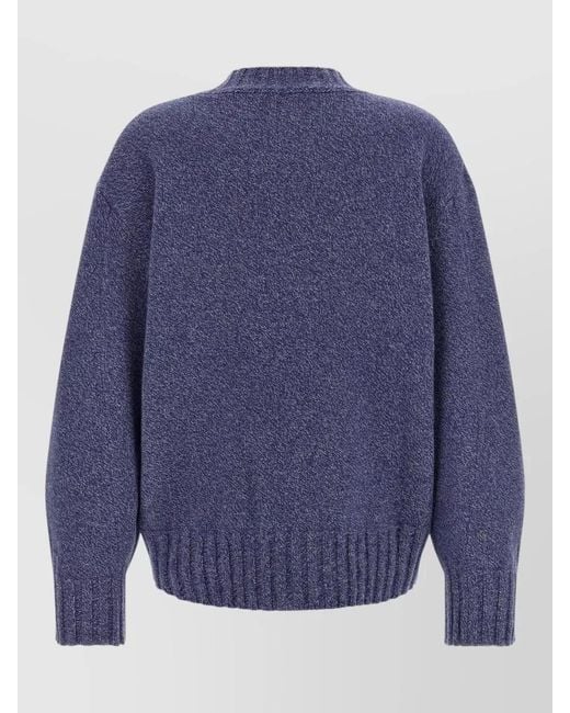 The Attico Blue Sweater Crew Neck Long Sleeves Asymmetric Hem