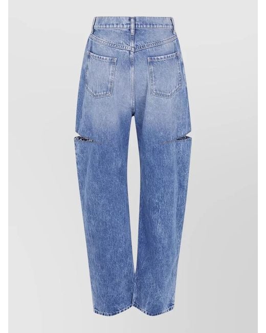 Maison Margiela Blue High Waist Wide Leg Cutout Jeans