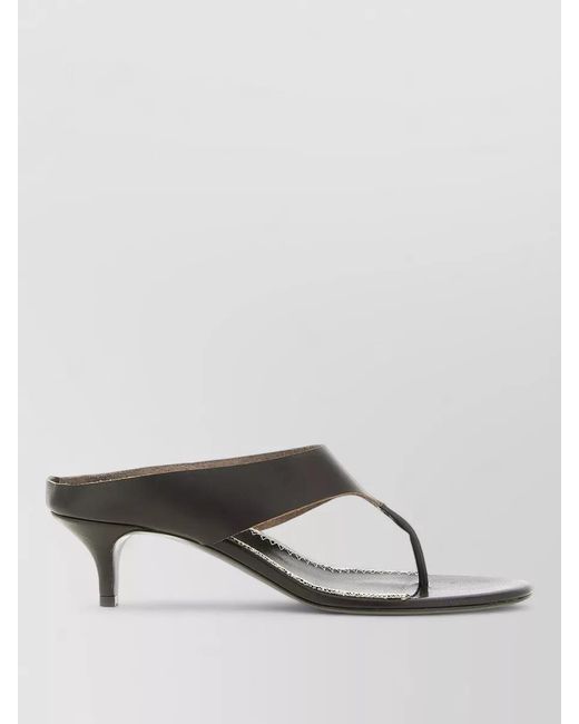 Magda Butrym Multicolor Leather Sandals Contrast Stitching Kitten Heel Open Toe
