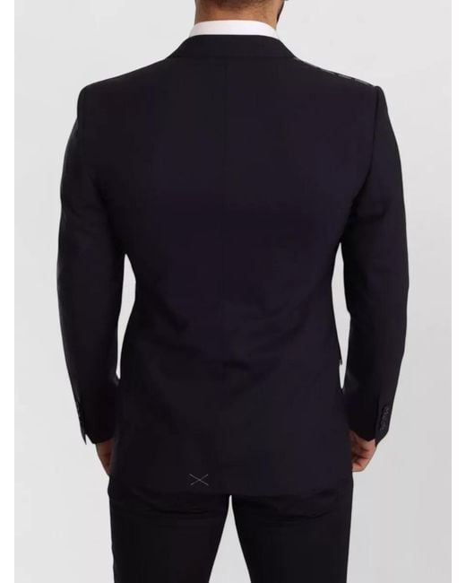 Dolce & Gabbana Blue Wool Slim Fit Martini Blazer for men