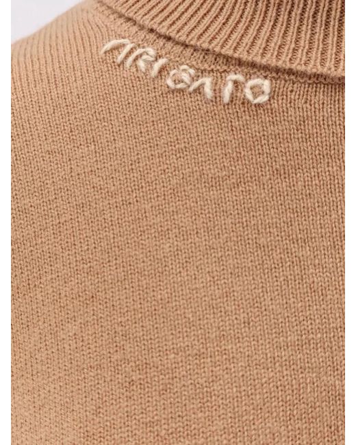 Axel Arigato Brown Wool Turtleneck Sweater Asymmetric Hem