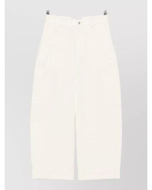 Givenchy White Mid Length Wide Leg Tailored Trousers