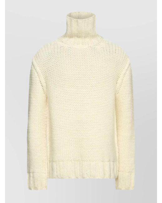 MM6 by Maison Margiela Natural Wool High Neck Jumper for men
