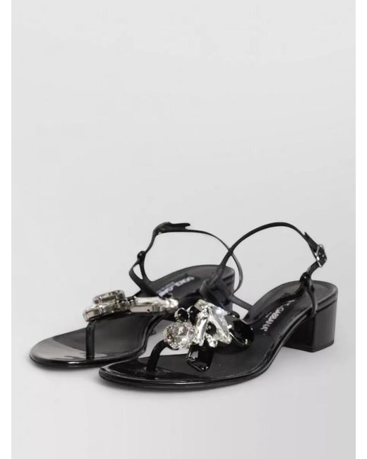 Dolce & Gabbana Metallic Leather Crystal Ankle-Strap Sandals