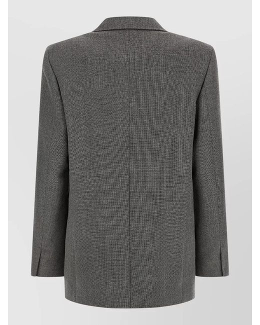 Jil Sander Gray Wool Blazer Single Breasted Structured Shoulders