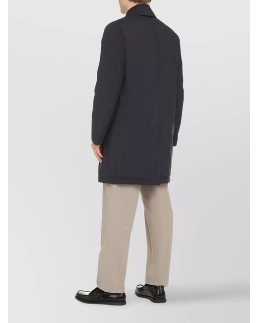 Paul Smith Blue Single Breasted Parka Coat for men