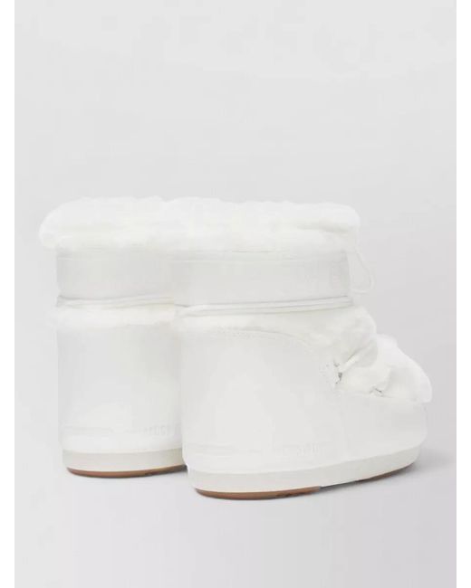 Moon Boot White Faux Fur Ankle Boots