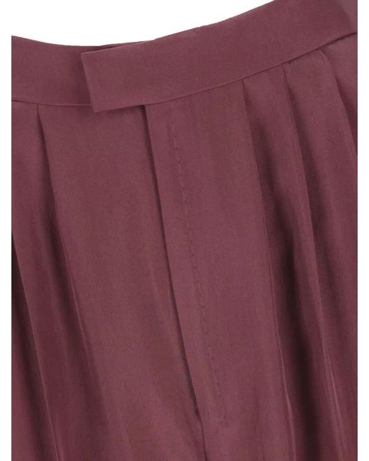 Saint Laurent High Waist Tailored Silk Habotai Trousers