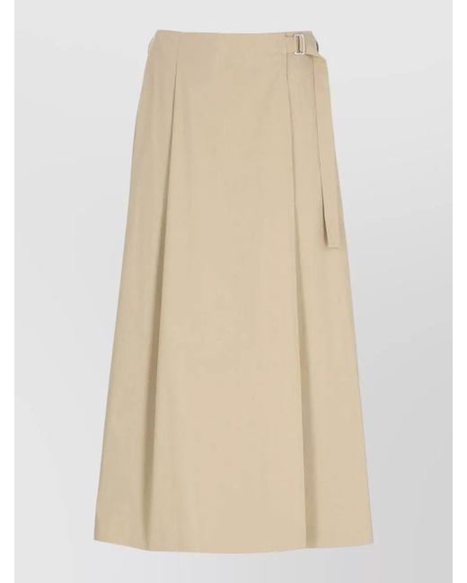 Peserico Natural Mid-Rise Pleated Midi Skirt