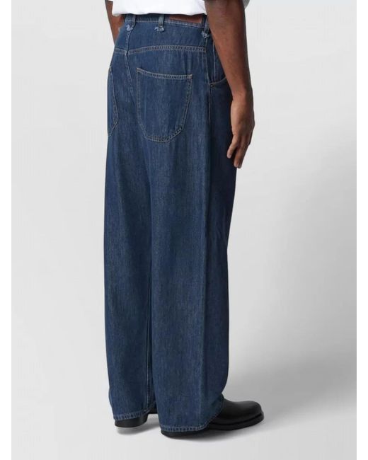 DARKPARK Blue Denim Wide-Leg Trousers for men