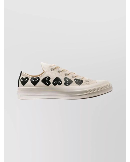 COMME DES GARÇONS PLAY White Cotton Low-Top Sneakers