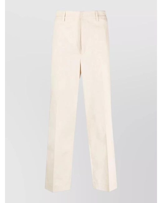 Department 5 Natural Tailored Trousers Straight Leg Belt Loop Design for men