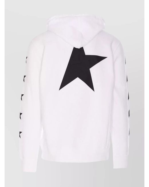 Golden Goose Deluxe Brand White Cotton Logo Print Hoodie for men