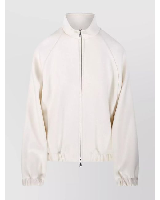 Max Mara Natural High-Neck Raglan-Sleeve Jacket