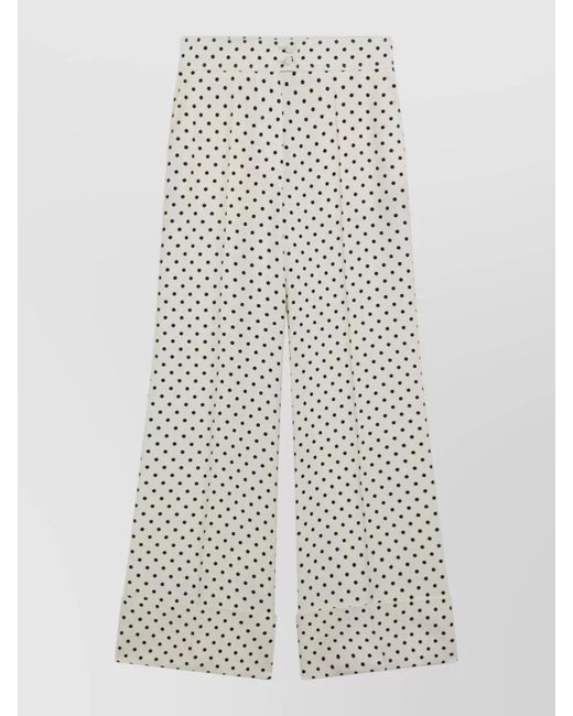 Valentino White Printed Wide-Leg Trousers