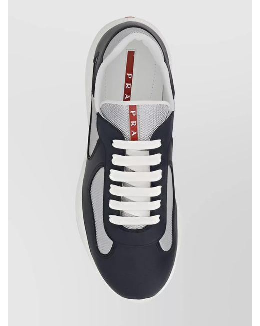 Prada Blue America's Modern Leather Sneakers for men