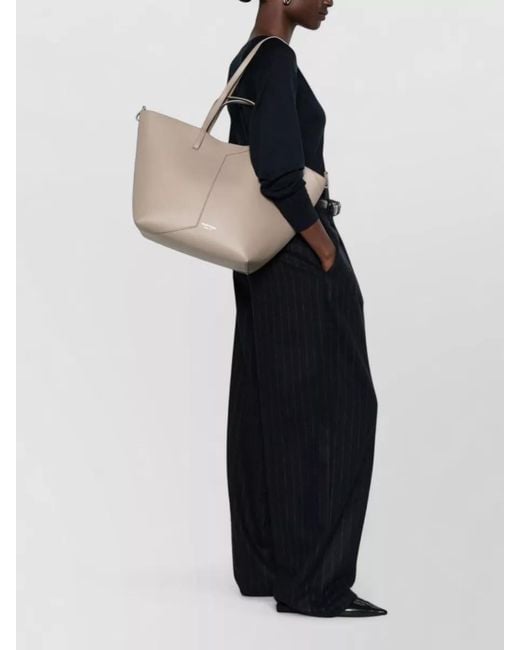 Emporio Armani Natural Medium Leather Tote Bag Top Handles