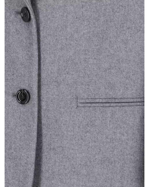 Lardini Gray Single Breasted Blazer Front Pockets Notch Lapel