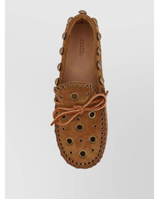 Isabel Marant Brown Suede Leather Loafers