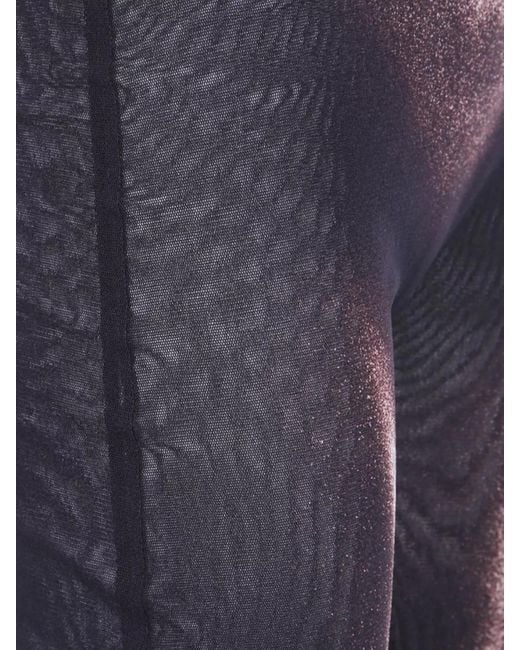 Jean Paul Gaultier Blue Printed Mesh Straight-Leg Trousers