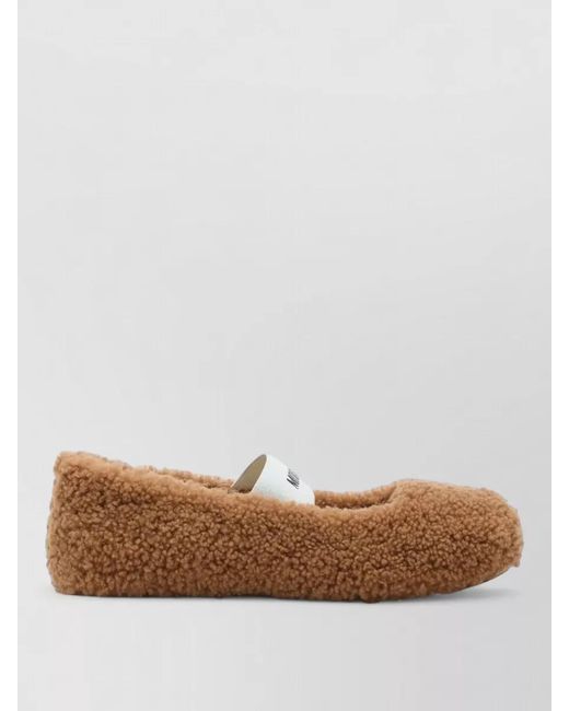 Moon Boot Brown Shearling Ballerina Shoes