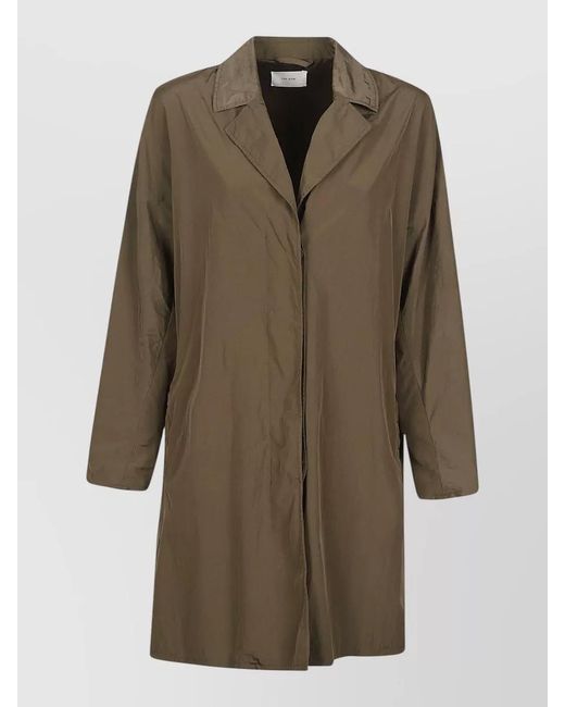 The Row Green Felixa Long Sleeve Lightweight Lapel Coat