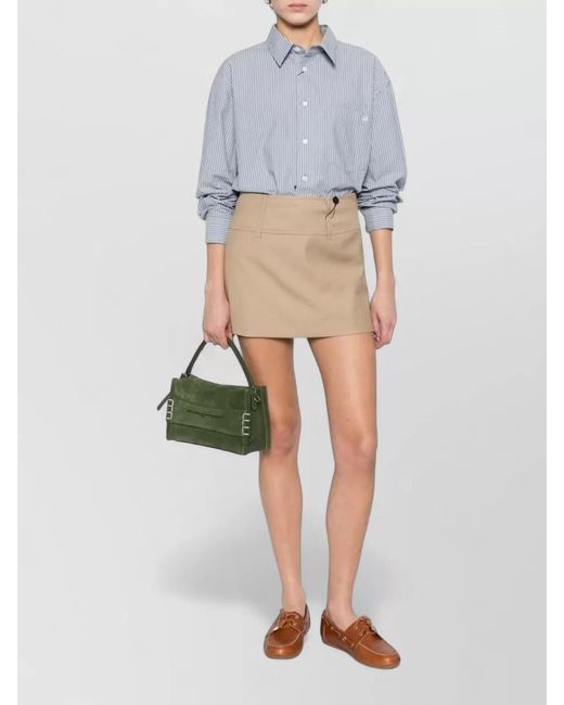 DUNST Natural Mini Skirt Belt Loops Straight Hem