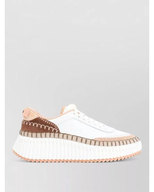 Chloé White Nama Low-Top Sneakers