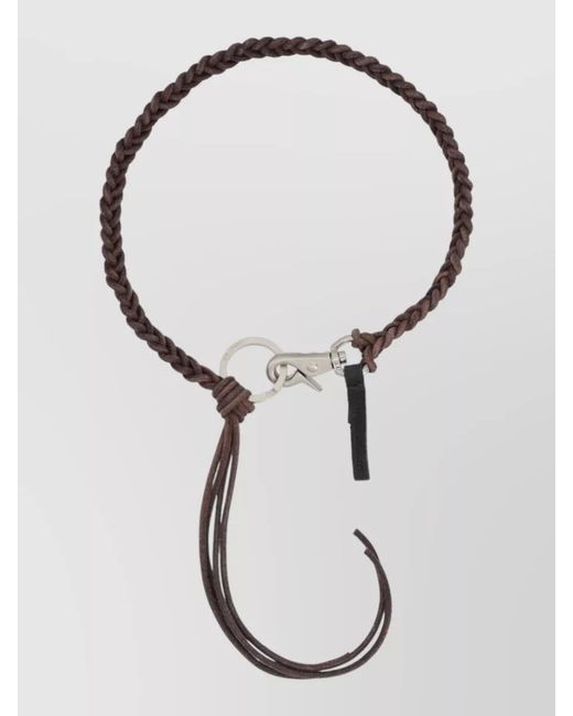 Our Legacy White Braided Necklace Leather Tassel Detail Design for men