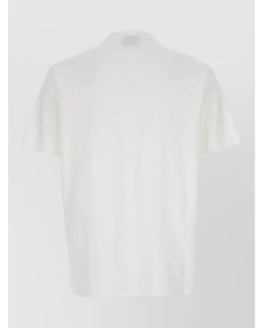 Emporio Armani White Cotton Logo-Print Short-Sleeve T-Shirt for men