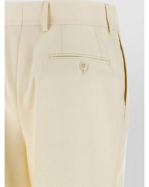Brioni Natural Palinuro Tailored Pants Belt Loops Crease