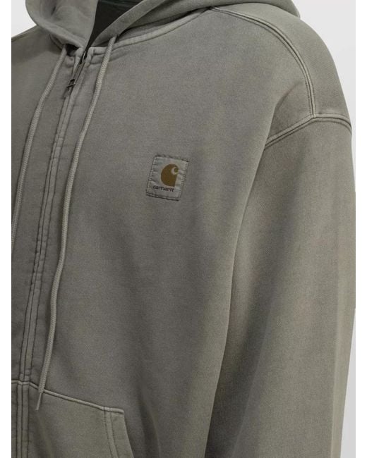Carhartt Gray Hooded Knit Sweater Front Pockets for men