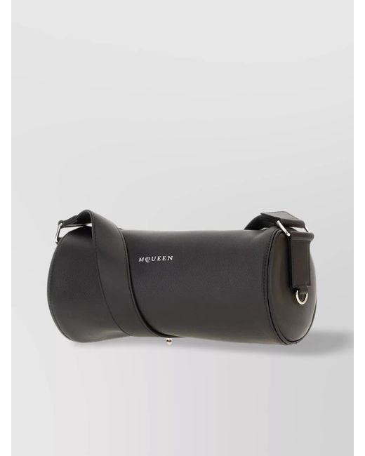McQueen Black Canvas Crossbody Bag for men