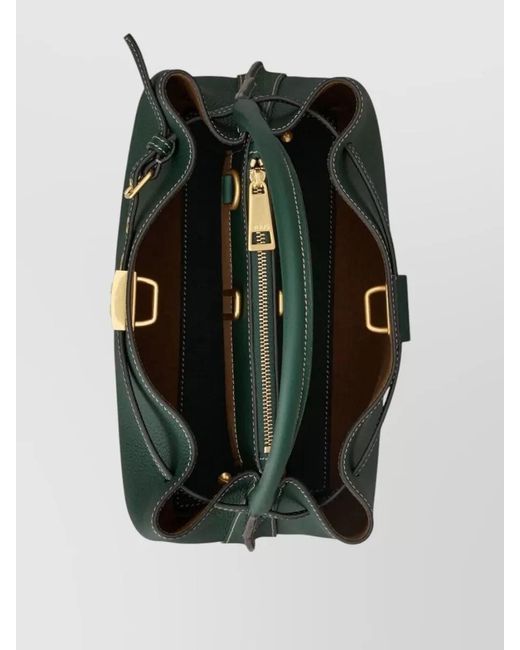 Tod's Green Leather Mini Tote Bag