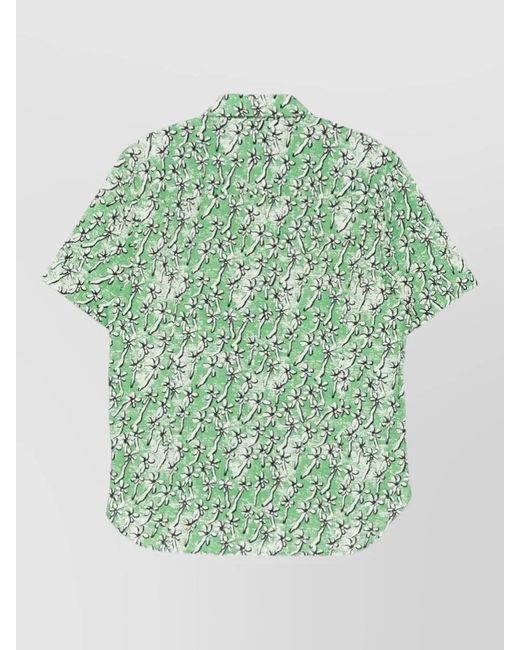 Paul Smith Green Floral-Print Short-Sleeve T-Shirt for men