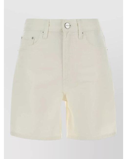 Anine Bing White Denim Knee-Length Shorts