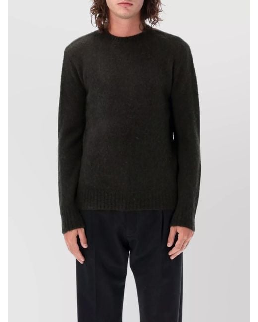 Aspesi Black Soft Texture Crewneck Knit Sweater for men