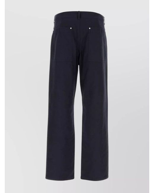 Givenchy Blue Cotton Wide-Leg Trousers for men
