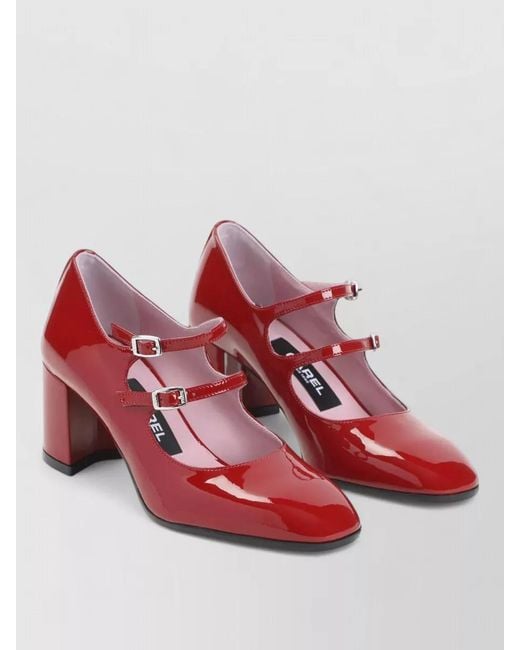 CAREL PARIS Red Patent Leather Mary Jane Pumps