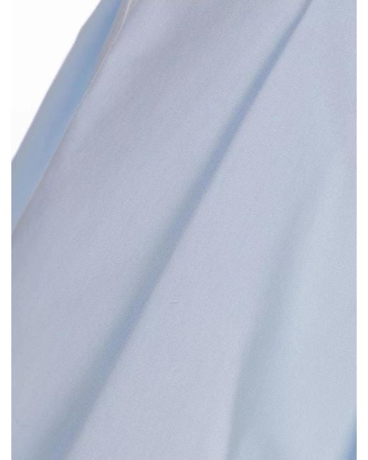 Ermanno Scervino Blue Shorts Lace Trim Button Detail Design