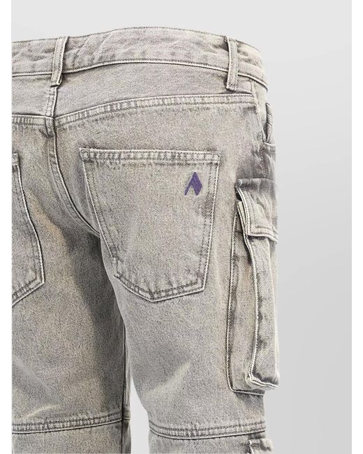 The Attico Gray Cotton Straight-Leg Jeans