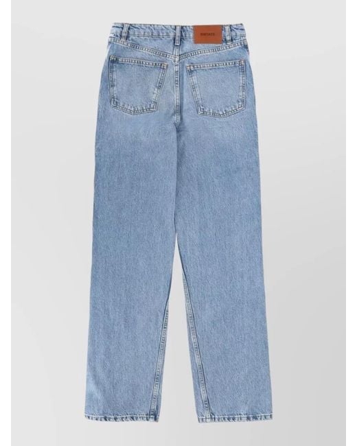 ROTATE BIRGER CHRISTENSEN Blue Jeans Lace Up Straight Leg Five Pocket