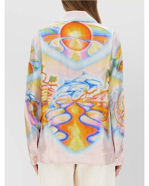 Casablanca Gray Silk Printed Shirt