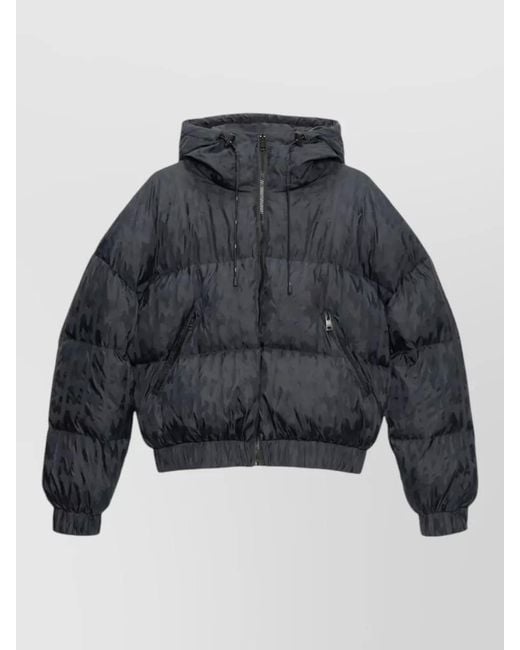 MSGM Blue Down Oversized Puffer Parka Coat
