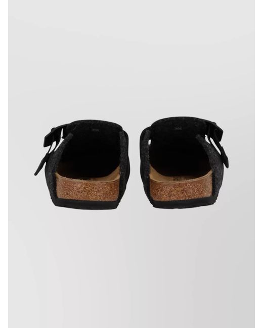 Birkenstock Black Leather Felt Sandals